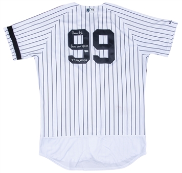 2019 Aaron Judge Multi-Photo Matched, Signed & Inscribed New York Yankees #99 Home Jersey Matched To 10 Games - 10 for 36 With 4 HRs & 5 RBI (MLB Authenticated, Sports Investors, & Fanatics)